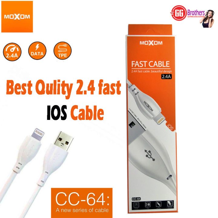 Cable Moxom CC-64 de Carga Rápida 2.4A