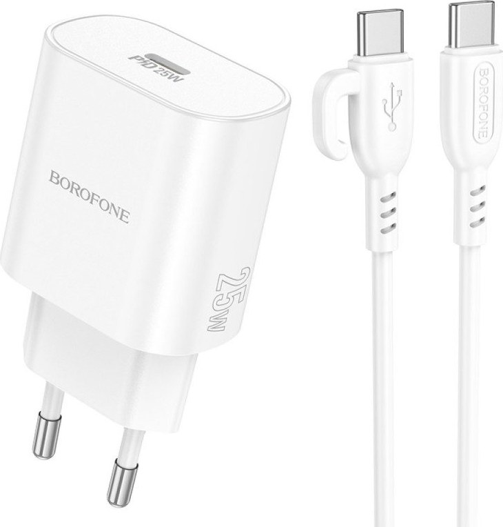 CARGADOR TYPE-C CON CABLE C-C PD 25W