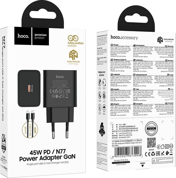 Adaptador Hoco N77 PD45W
