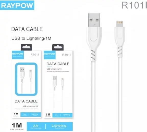 Cable de datos y carga USB a Lightning 3A 1M