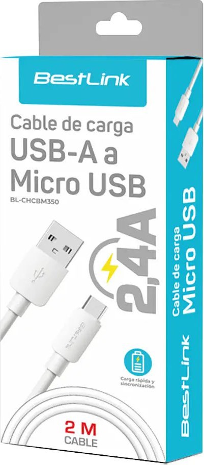 CABLE DE DATOS PVC MICRO USB 2.4A