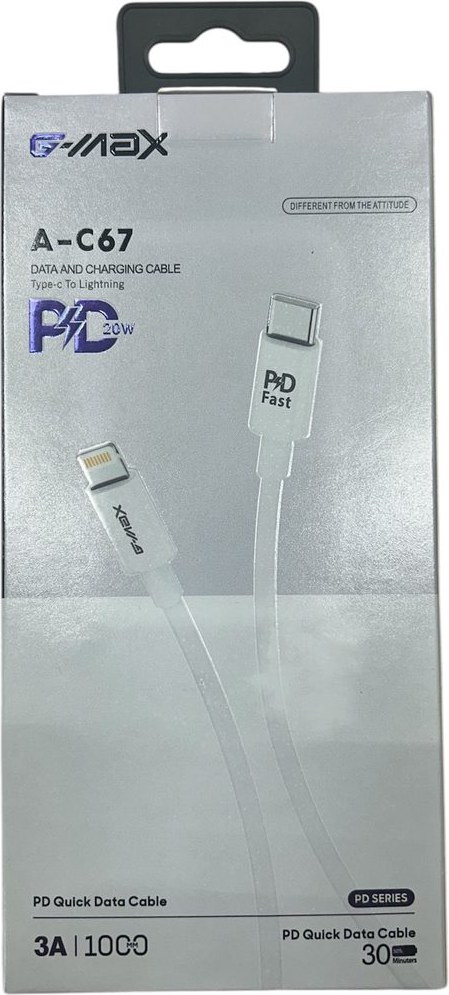 Cable Tipo C a Lightning 3A 20W (1 m)