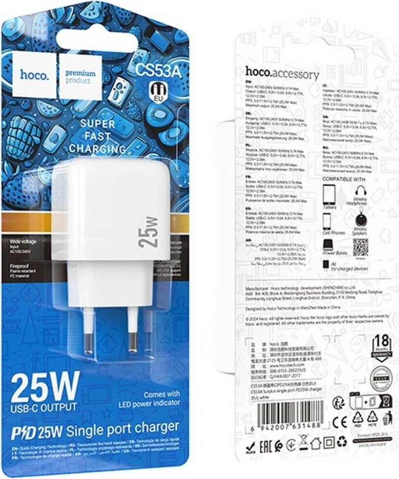 Adaptador hoco rapido  25w
